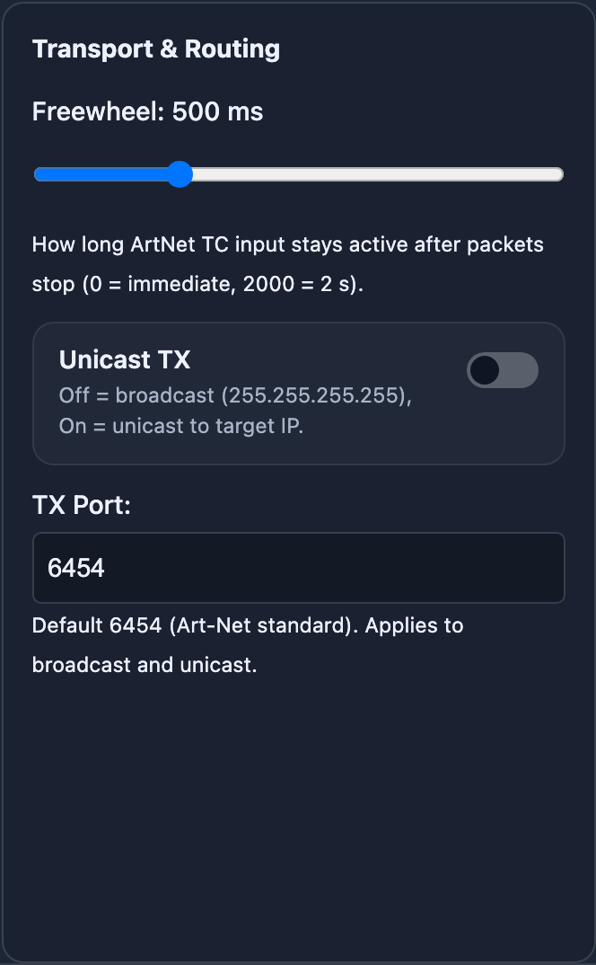 Art-Net TC Advanced – Transport &amp; Routing