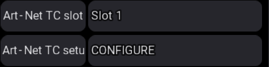 Art-Net TC in SETTINGS